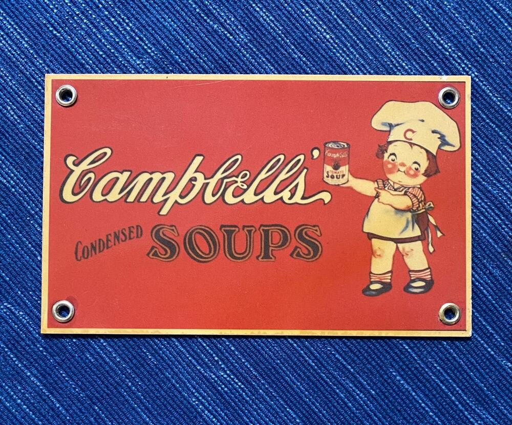 Vintage Campbell’s Soup Kid Tin Sign 6" x 4" Kitchen Wall Decor 107B